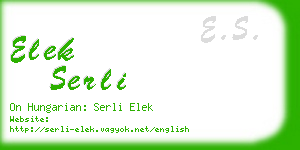 elek serli business card